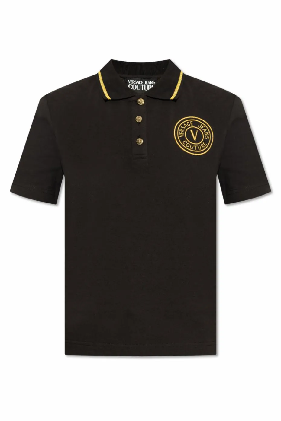 Versace Jeans Couture CZARNY Polo z logo