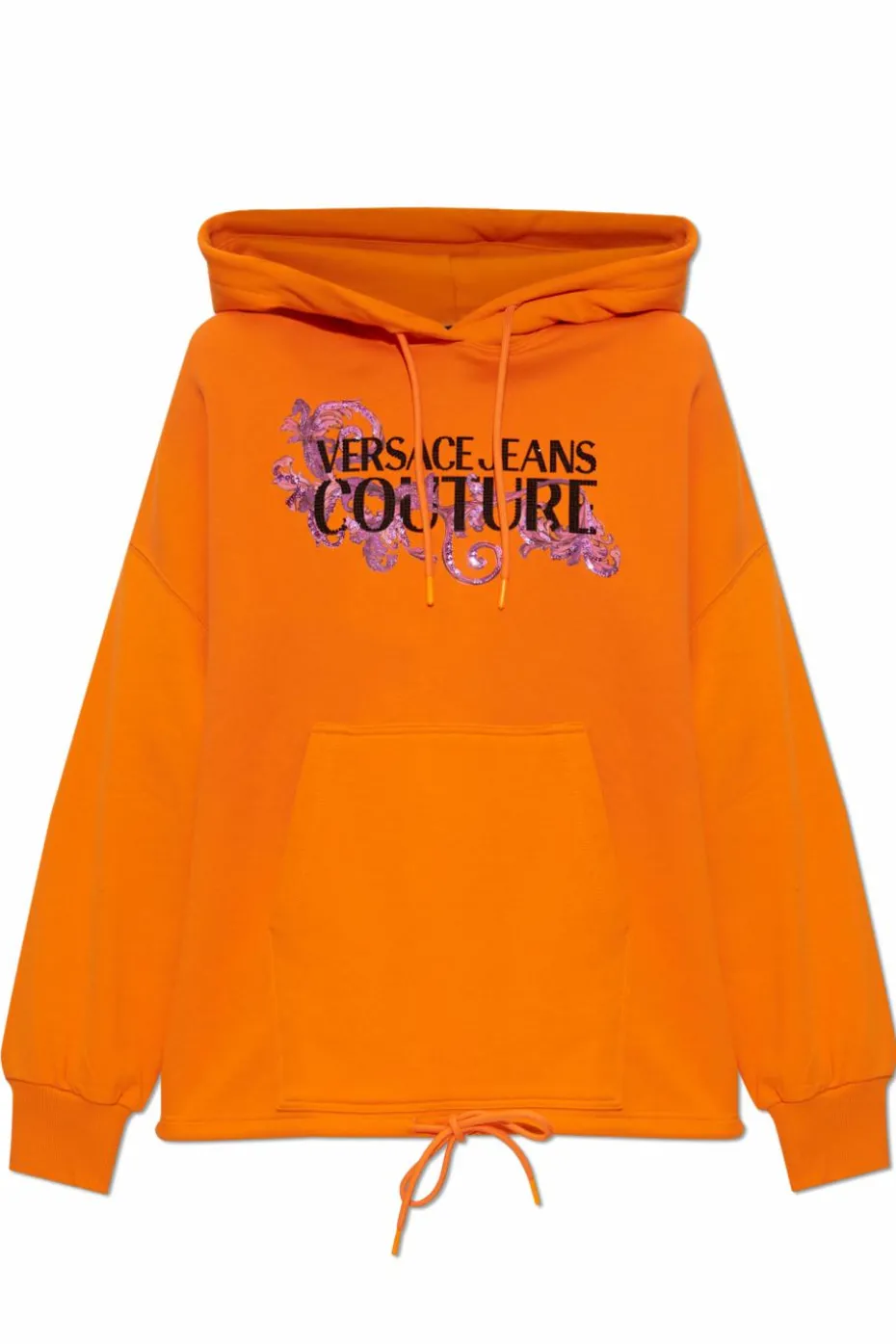 Versace Jeans Couture POMARAŃCZOWY Bluza z kapturem