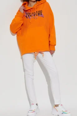 Versace Jeans Couture POMARAŃCZOWY Bluza z kapturem