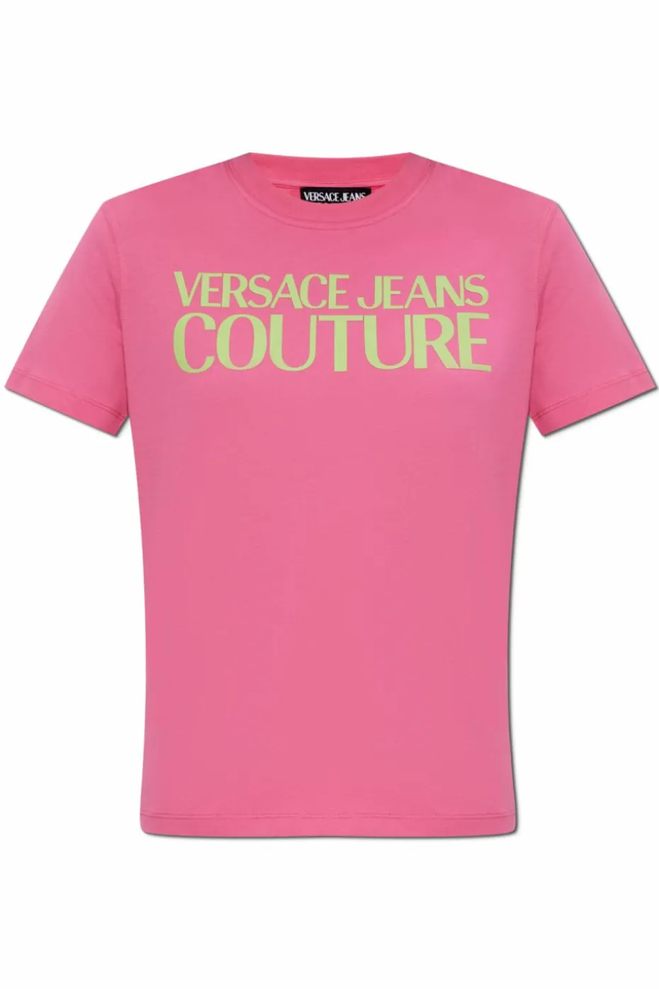 Versace Jeans Couture RÓŻOWY T-shirt z nadrukowanym logo
