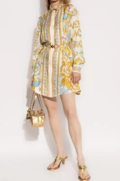 Versace MULTIKOLOR Sukienka z nadrukiem `Underwater Barocco`