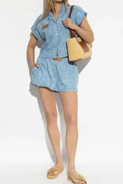 Versace NIEBIESKI Jeansowe szorty
