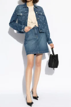 Versace NIEBIESKI Jeansowa spódnica