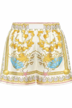 Versace ŻÓŁTY Jedwabne szorty