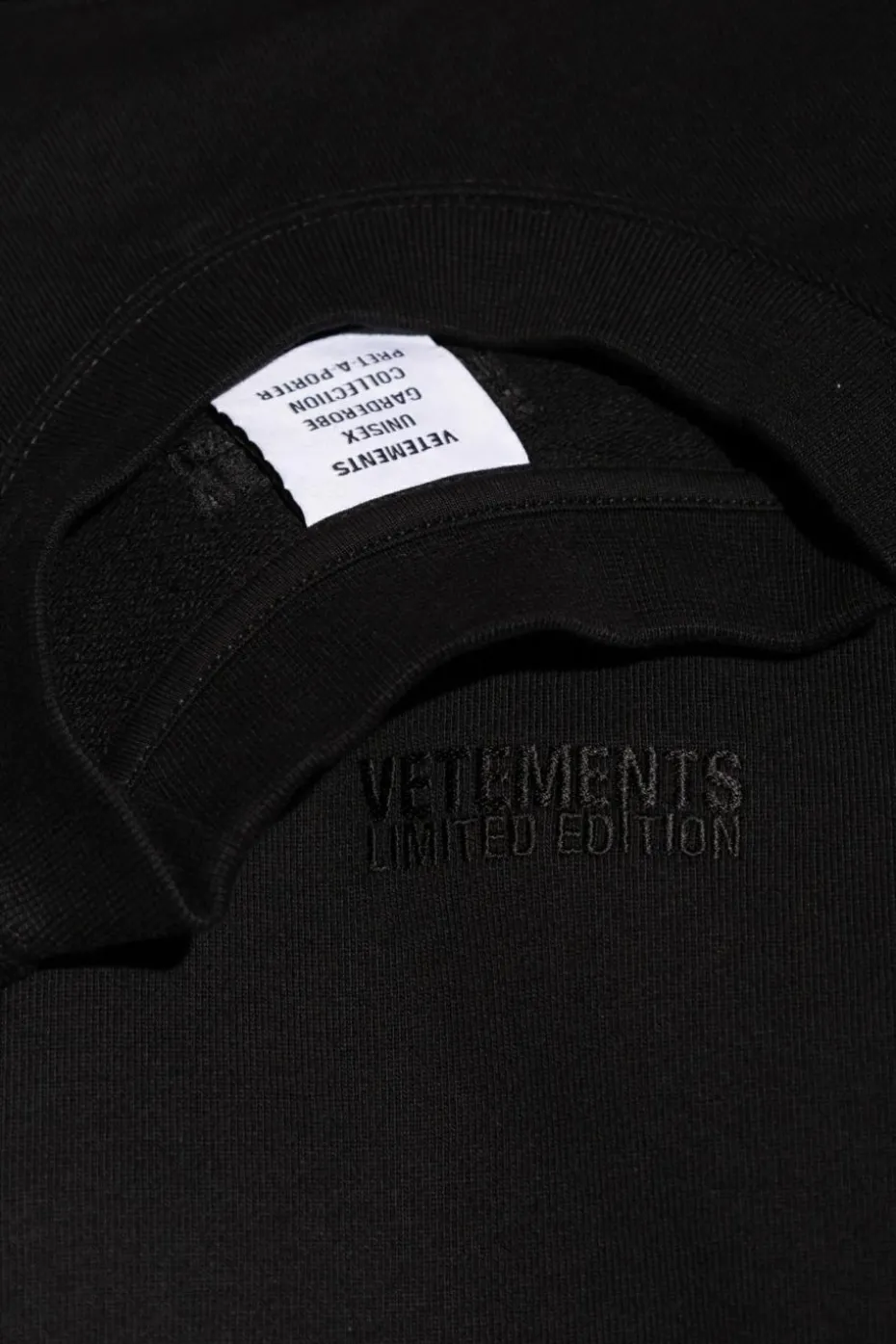 VETEMENTS CZARNY Bluza z dekoracyjnym wykończeniem