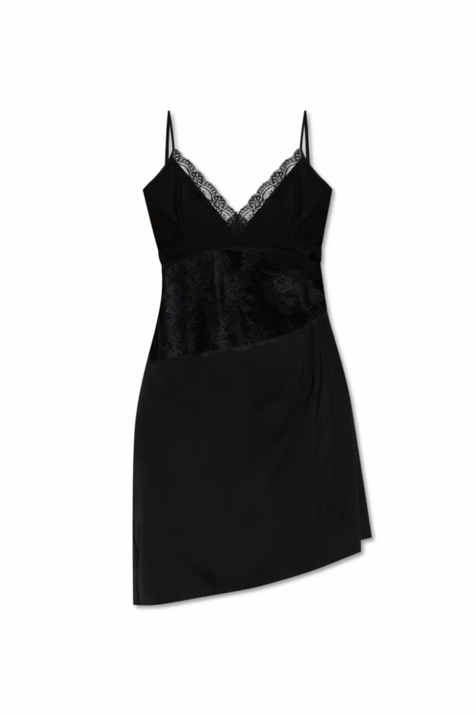 VETEMENTS CZARNY Krótka sukienka z koronką