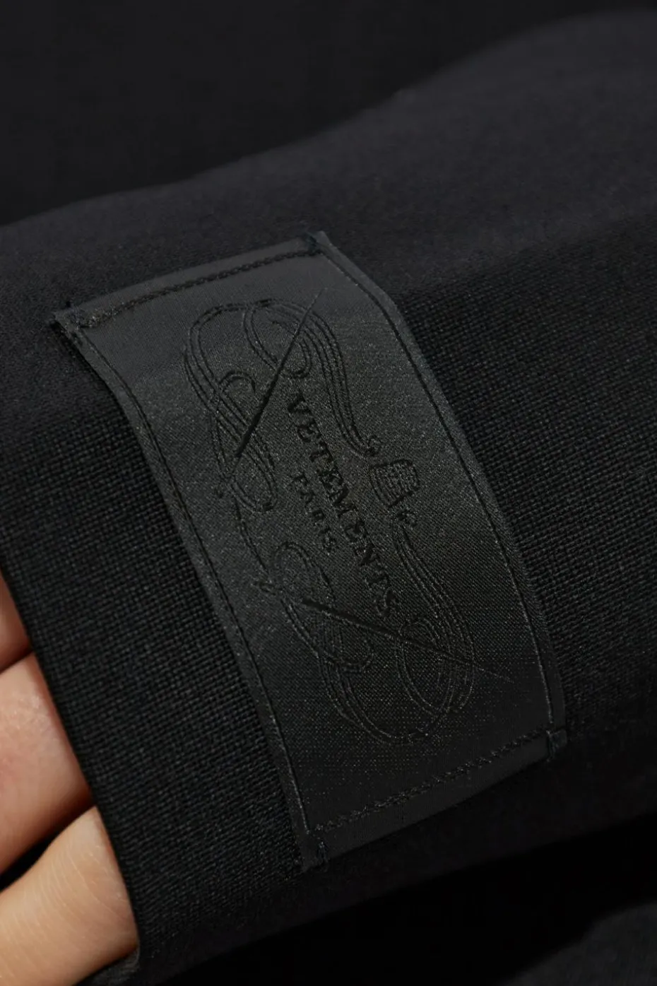 VETEMENTS CZARNY Wełniana marynarka