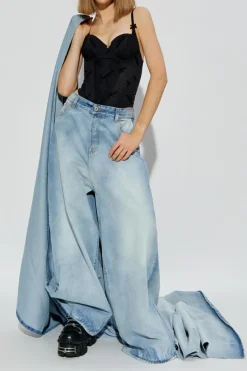 VETEMENTS jasnoniebieski Jeansy z trenem