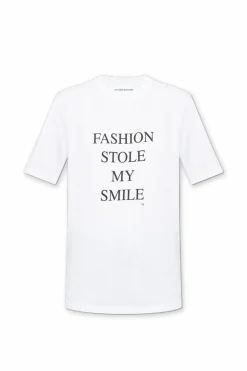 Victoria Beckham BIAŁY T-shirt z nadrukiem