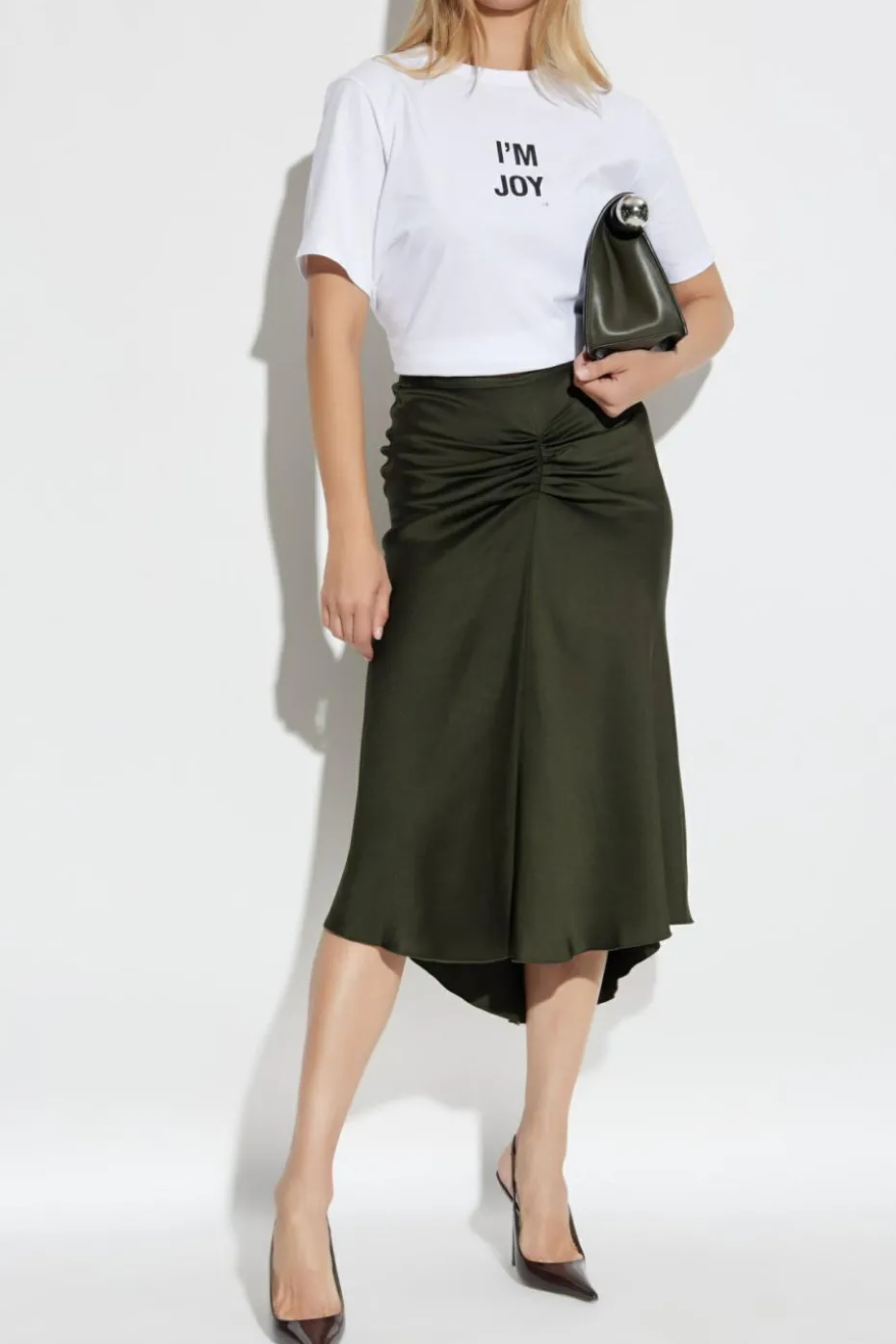 Victoria Beckham BIAŁY T-shirt z nadrukiem