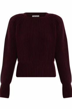 Victoria Beckham BORDO Sweter z odpinanym poduszkami w ramionach