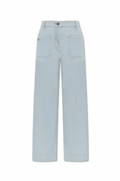 Victoria Beckham jasnoniebieski Jeansy z logo