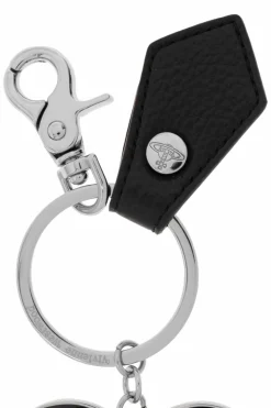 Vivienne Westwood CZARNY Brelok `Mirror Heart Orb`