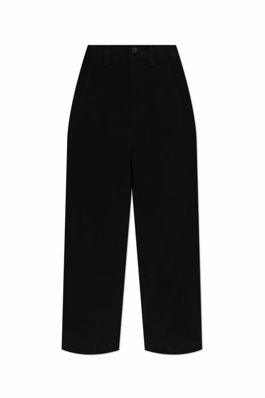 Yohji Yamamoto CZARNY Spodnie z szerokimi nogawkami