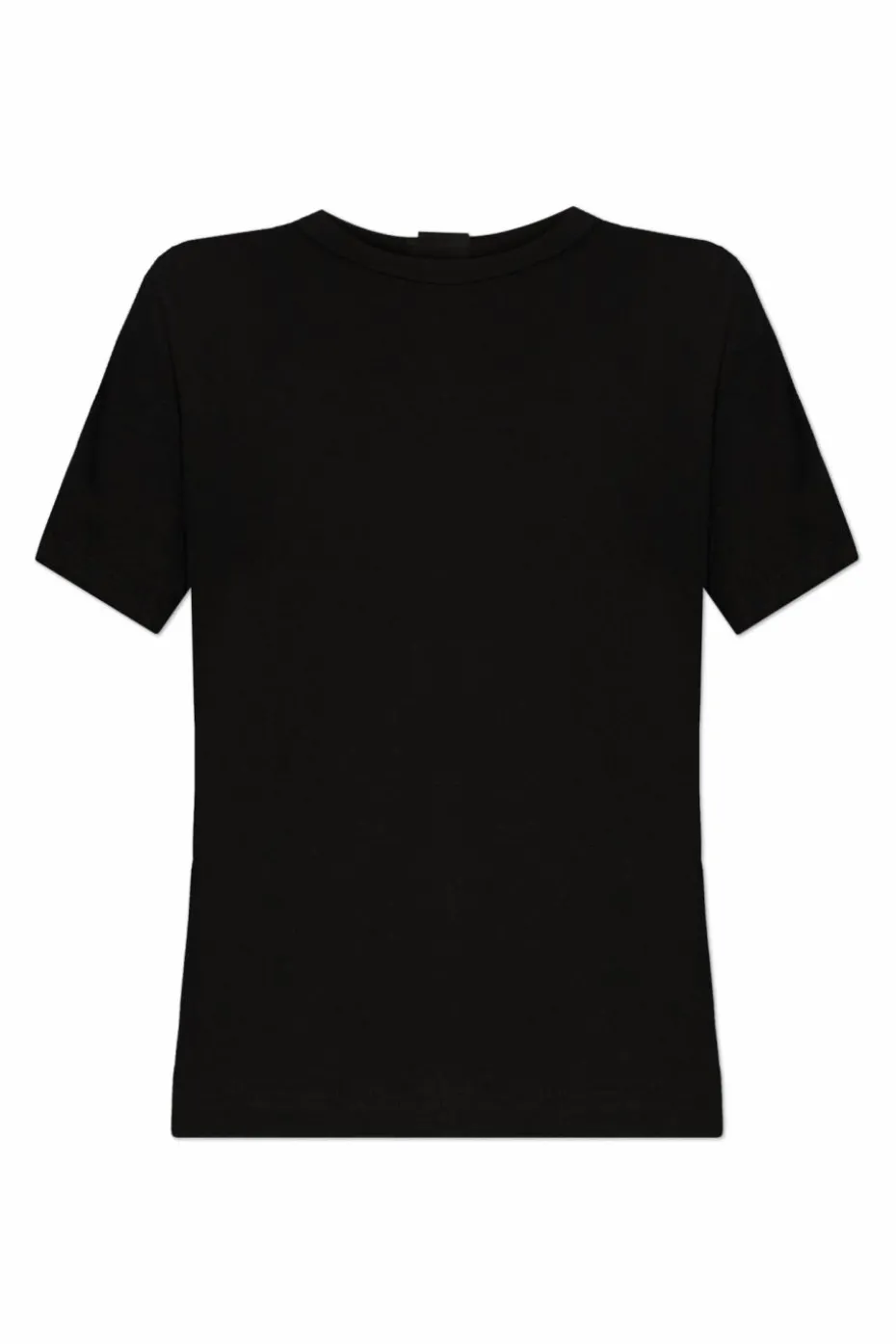 Yohji Yamamoto CZARNY T-shirt z okrągłym dekoltem