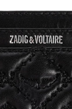 Zadig & Voltaire CZARNY Pikowane etui na karty