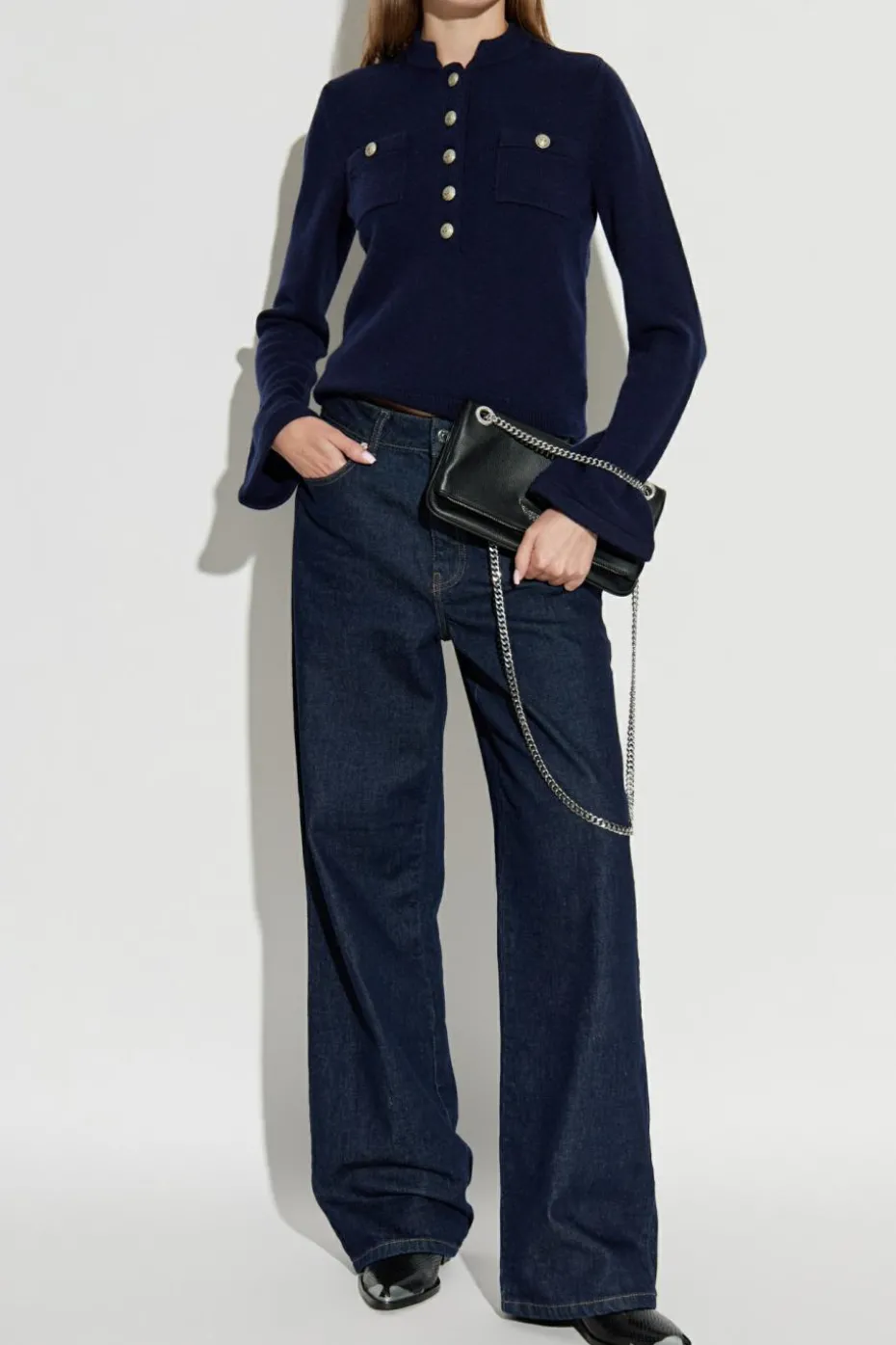 Zadig & Voltaire GRANATOWY Wełniany sweter