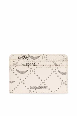 Zadig & Voltaire kremowy Etui na karty z logo