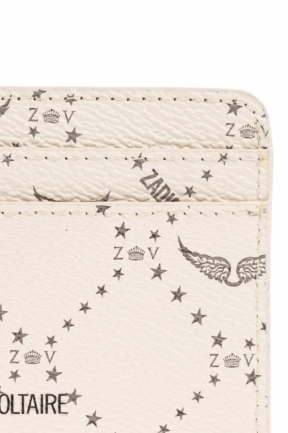 Zadig & Voltaire kremowy Etui na karty z logo
