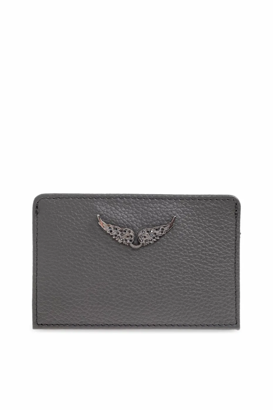 Zadig & Voltaire SZARY Skórzane etui na karty